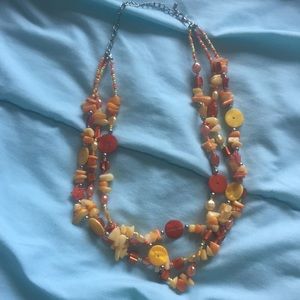 🔸Orange/Yellow Layered Necklace